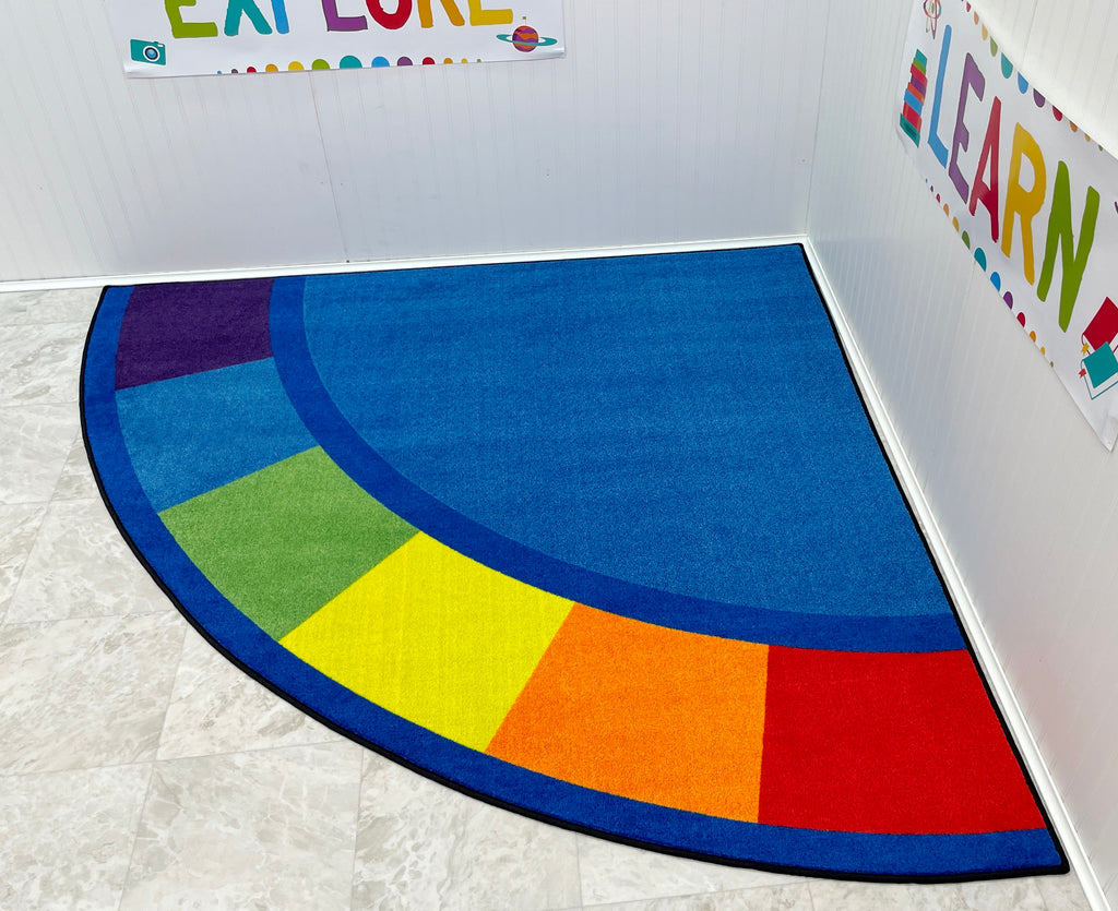 Colors Corner Quarter Circle Preschool Rug