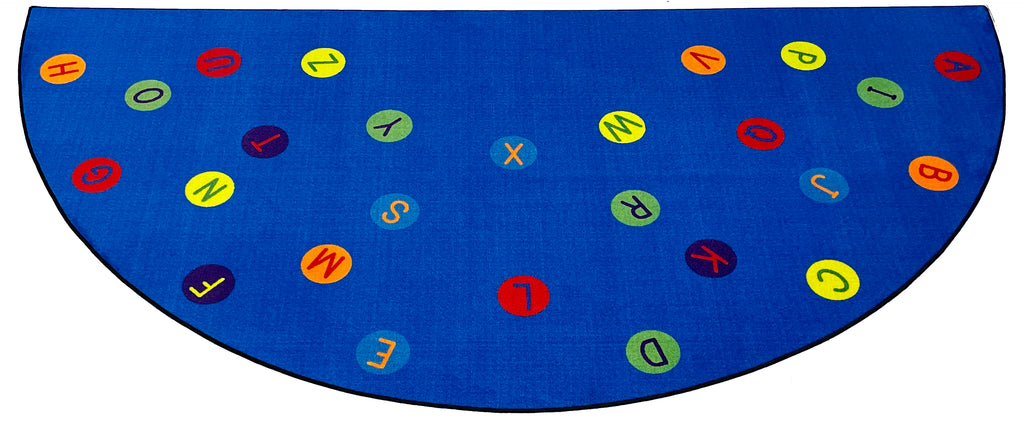 Alphabet Dots Semicircle Classroom Rug 