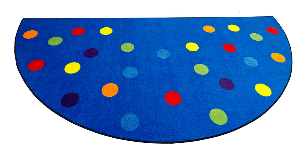 Color Spots Semicircle Classroom Rug