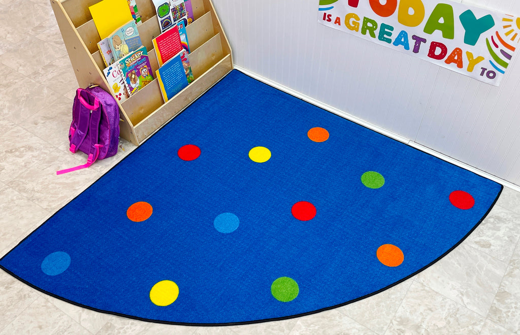 Color Spots Corner Quarter Circle Classsroom Rug