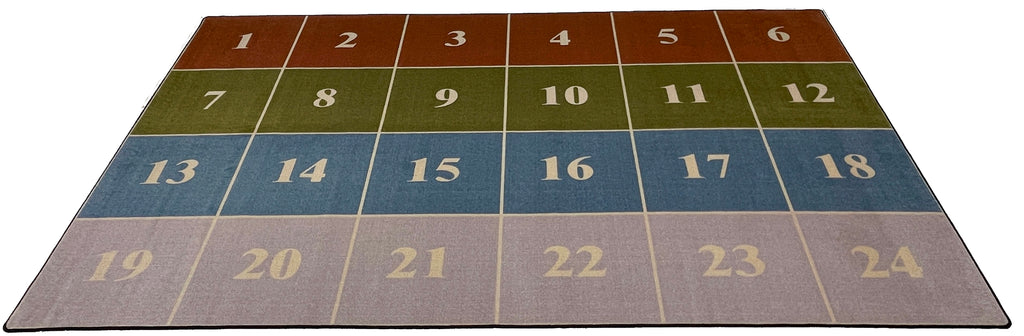 Classroom Seating Rug With 24 Squares EARTH TONE