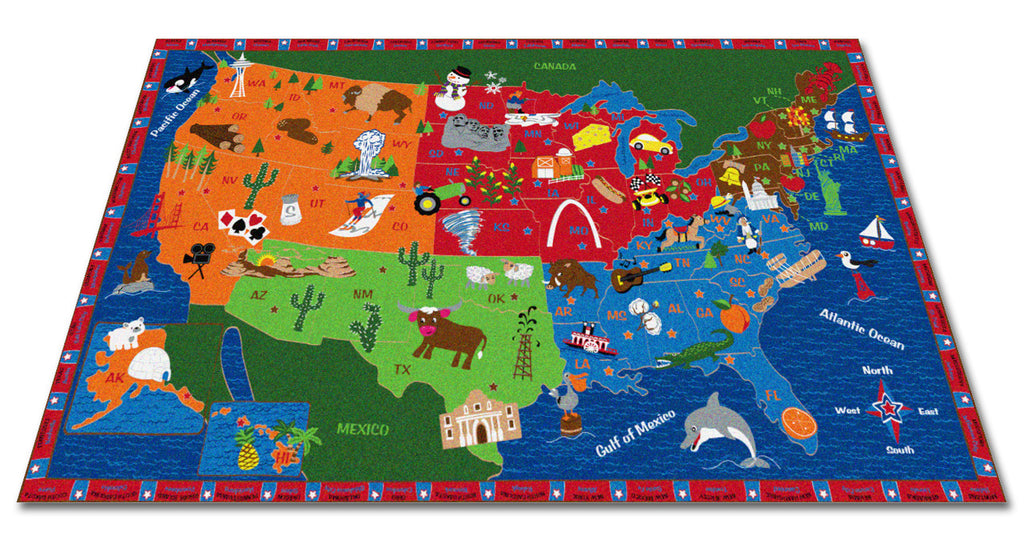 From Sea to Shining Sea Map Rug