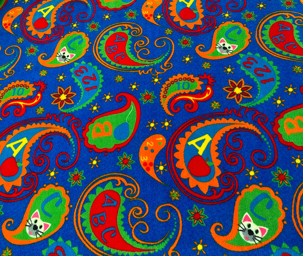Paisley Wall to Wall Carpet With ABC - KidCarpet.com