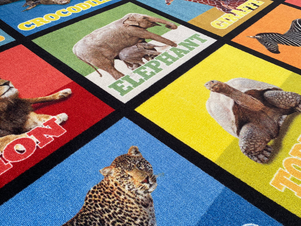 Animal Picture Squares Seating Rug 12