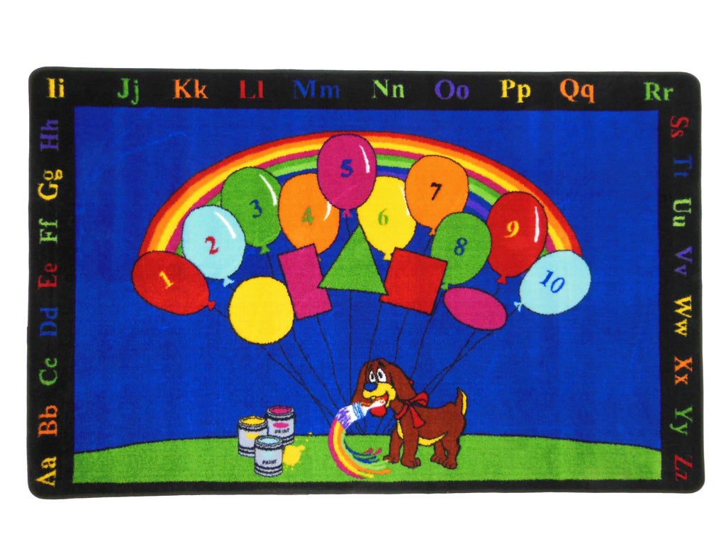 Rainbow Paint Daycare Rug