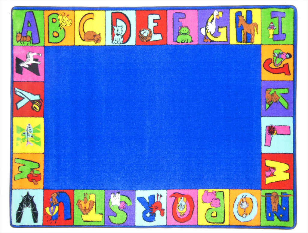 My ABC Squares Border Daycare Rug