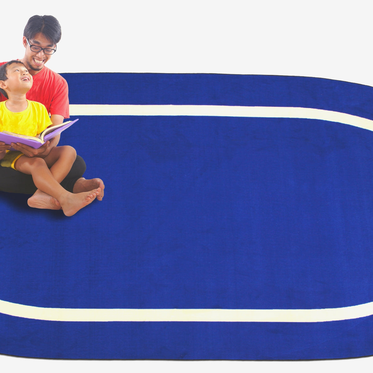 Montessori Classroom Rug Blue With Creme Line – KidCarpet.com