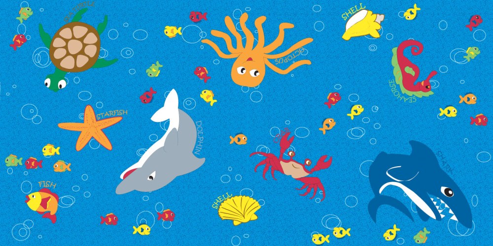 Ocean Friends Wall to Wall Children's Carpet - KidCarpet.com