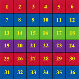Classroom Seating Rug With 36 Squares BRIGHT - KidCarpet.com