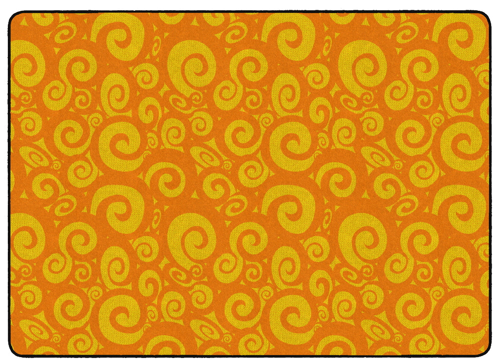 Tone on Tone Orange Swirl Rug - KidCarpet.com