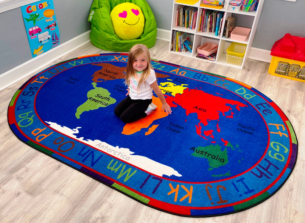 All Around The World Map Rug