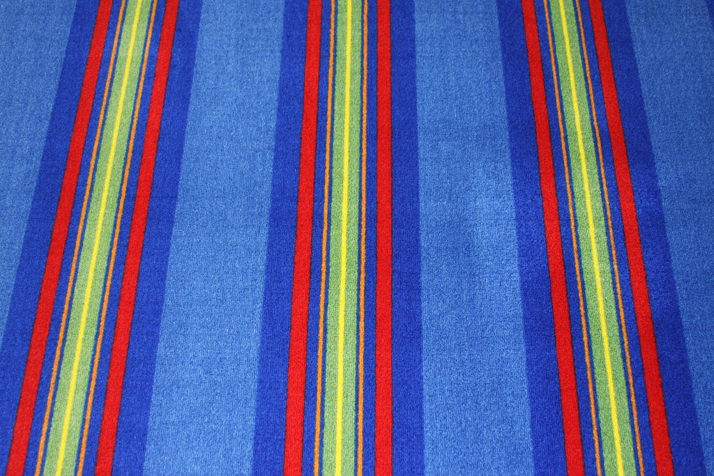 Classic Stripes Kids Rug Cool Blue - KidCarpet.com