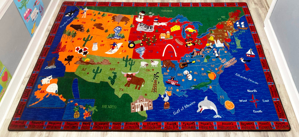 From Sea to Shining Sea Map Rug